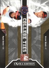 2009 Donruss Elite Extra Edition College Ties Gold Victor Black/Ryan Goins /100