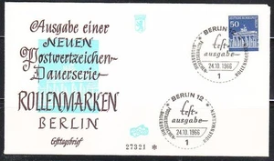Germany Berlin 1966 LUXUS FDC cover Mi 289 Sc 9N254 Brandenburg Gate 50pf - Picture 1 of 1