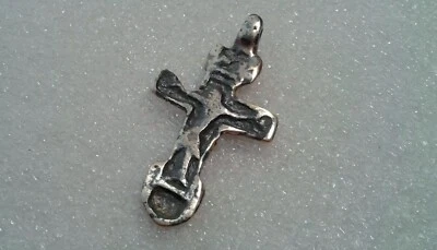 COLGANTE CRUCIFIJO ORTODOXO RUSO RARO ANTIGUO C. FINALES DE 1400 - PRINCIPIOS DE 1500 Foto 1 de 4