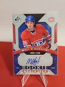 π₯2008 Upper Deck, SP- Game Used Edition RC Exclusives /100 Matt D'Agostini AUTO - Picture 1 of 2