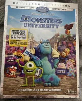 Disney’s Monsters University (Collector’s Ed.) Bluray + DVD. LIKE NEW! Slipcover - Image 1 of 4