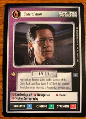 1998 Decipher Star Trek Deep Space Nine General Krim Free Shipping - Image 1 of 2