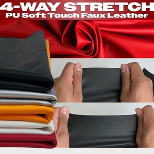 4-Way Stretch Vinyl Clothing Fabric, PU Faux Leather 54" SBY, Garment Bodysuit - Picture 1 of 17