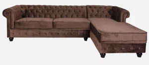 Ecksofa Sofa Samt Wohnlandschaft Couchgarnitur Chesterfield Wohnzimmercouch - Bild 1 von 6
