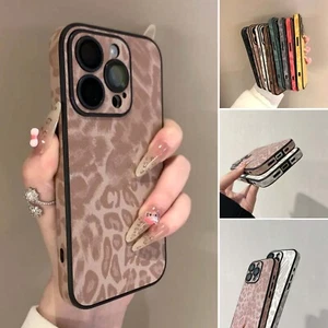 Custodia telefono antiurto stampa leopardata per iPhone 16 Pro Max 15 14 13 12 11 - Foto 1 di 29