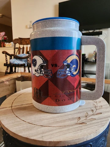 Rams v Titans  Superbowl Cup  XXXIV Thermo Insulated Mug  2000 Vintage Nice! Cover
