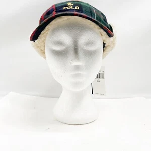 POLO RALPH LAUREN Cappello Cappello Cappello A Quadri Flanella Trapper - Foto 1 di 12