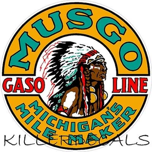 24" MUSGO GASOLINE DECAL GAS AND OIL FOR GAS PUMP, SIGN, WALL ART STICKER - Picture 1 of 1