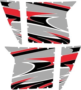 Pro Armor Door Graphics Kit Polaris RZR S 800 Liquid Silver 2008 - 2013 NO CUTS - Picture 1 of 1