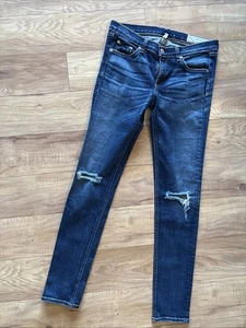 Rag & Bones Women’s 29 Skinny Jeans Dark Wash Distressed - Picture 1 of 6