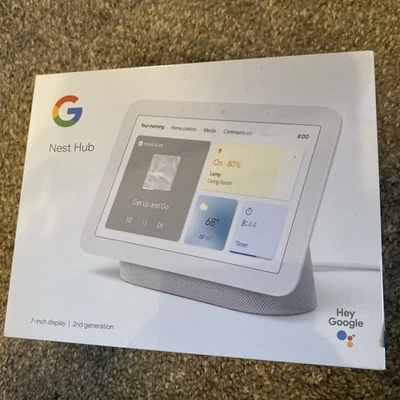Google Nest Hub (2nd Gen) Smart Display - Chalk (GA01331-US) ~ New Sealed - Image 1 of 4