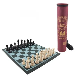Star School Chess Set Big Size Plastic Chessman And Roll-Up Board STAR 1050019 - Picture 1 of 3