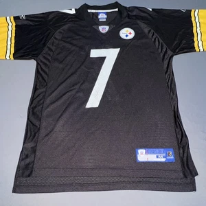 Reebok Pittsburgh Steelers On Field Jersey Men’s M Blk 7 Ben Roethlisberger-4324 - Picture 1 of 12