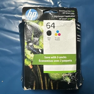 HP 64 Black & Tri-Color Ink Cartridges for HP Printers new - (damage packaging) - Picture 1 of 3