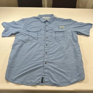 Men's Magellan Outdoors Fish Gear Vented SS Shirt - Size XL -Blue - Picture 1 of 17