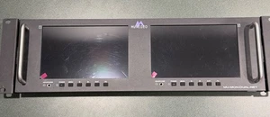 Murideo MU-MON-DUAL 4K HDMI 2.0. Loop Out Rack Mounted Dual Screen Test Monitors - Picture 1 of 11