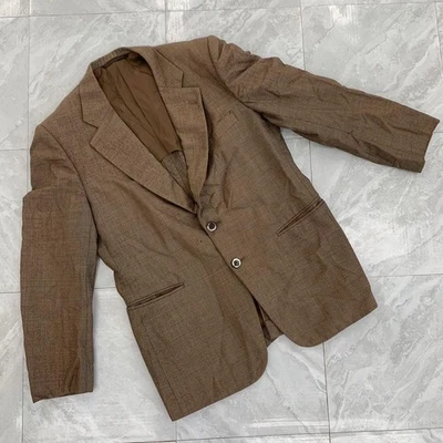 LUIGI BORRELLI Wool Jacket Brown Checkered 2-Button Simple - Image 1 of 4