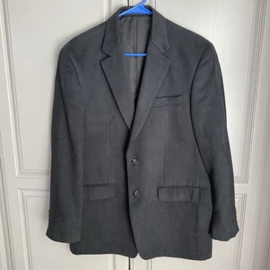 CHAPS Faux Micro Suede BLACK Sport Coat 2 Button Blazer Size 38R CLEAN - Picture 1 of 10