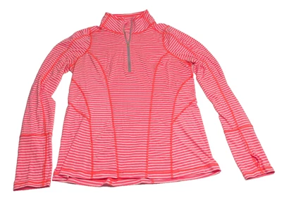 Zella 1/3 Zip Running Athletic Top Sweatshirt Women's Size M White/Pink  - Image 1 of 4