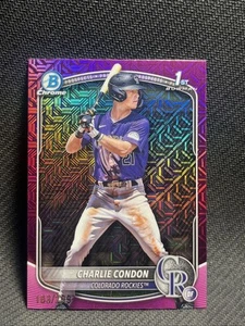 2025 Bowman Chrome Mega Box Charlie Condon Fuchsia Mojo 163/299 Rockies - Picture 1 of 4