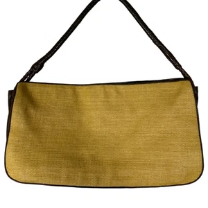 Bottega Veneta Schultertasche Vintage Jute Sackleinen Lederbesatz  - Bild 1 von 6