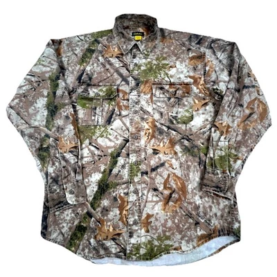 Camisa Cabelas Hombres Mediana Alta Marrón Abotonada Gamuza Tela Pesada Exterior Caza Foto 1 de 4