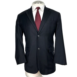 Caruso Chang Kwang Hyo Wool & Cashmere Black Pin Stripe Sport Coat 40 R - Picture 1 of 12