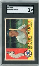 1960 Topps Mickey Mantle SGC 2 GD #350 Baseball Card