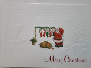 Weihnachtsgrußkarten Weihnachtsmann Füllstrümpfe mit Umschlag - Bild 1 von 4