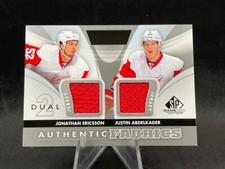 2012-13 UD SP GAME USED ERICSSON ABDELKADER AF2-EA FABRICS DUAL JERSEY RED WINGS