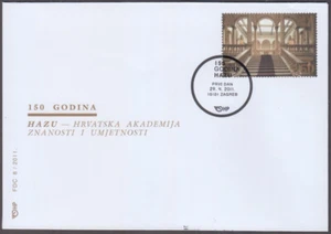CROACIA Sc # 801 FDC - 150ª ANN de la ACADEMIA CROATA de Ciencias y Artes - Imagen 1 de 1