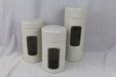 Brabantia Bote Ventana Redondo Blanco Hecho en Bélgica Lote de 3 De Colección Foto 1 de 4