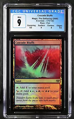 CASCADE BLUFFS Eventide Foil Rare CGC 9 Q++ MTG [Nostalgium] - Image 1 of 2