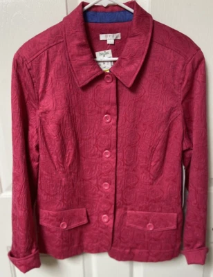 Erin London Women Size L Jacket Pink Button Up New With Tags MSRP $68.00 - Image 1 of 4