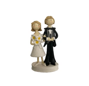 Vintage Bride and Groom Cake Topper Funny Couple 6.5" Figurine - New! - Picture 1 of 3