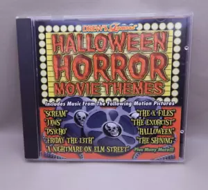 Halloween Horror Movie Themes CD 1998 Drew's Famous Party Music Jaws Psycho VGC - Foto 1 di 13
