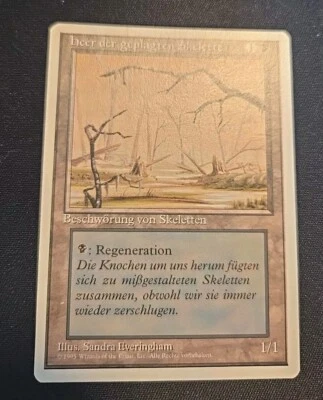 German Misprint Drudge Skeletons / Swamp With Regenerate - MtG - 4th Ed - Nm - Image 1 of 2