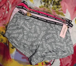 3 Juicy Couture JC9695 3ER-PACK ÜBERGRÖSSE LOGO TAILLE FRECH MF BOYSHORT HÖSCHEN 2X - Bild 1 von 2