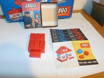   OVP mursten vintage Lego 218 System 50er 13 Steine Rot komplett Top-Zustand 3 - Bild 1 von 4