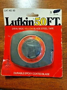 LUFKIN 3/8" X 50' YELLOW BLADE STEEL TAPE NOS - Picture 1 of 2