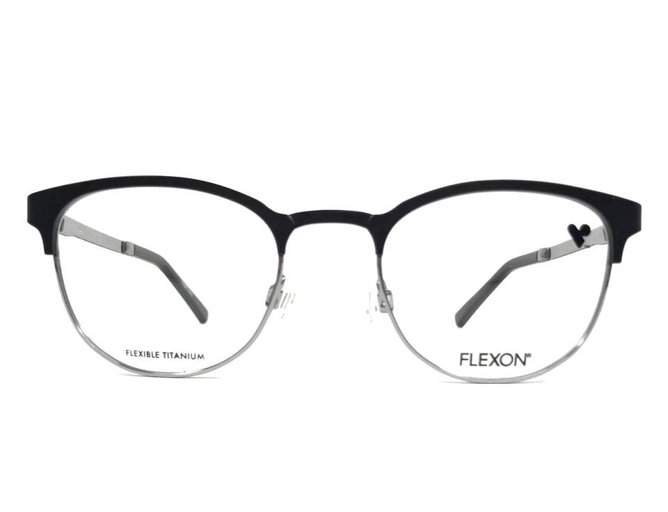 Monturas de gafas Flexon para niños J4008 001 negro plateado cuadrado borde completo 49-20-135 Foto 1 de 4