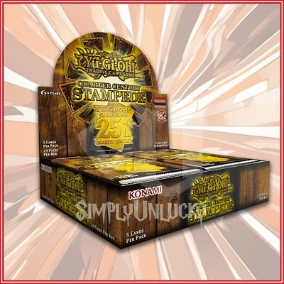 YuGiOh QUARTER CENTURY STAMPEDE 1ST EDITION BOOSTER BOX 24 Packs - Image 1 of 2