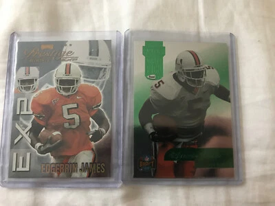 Edgerrin James 2 Card RC Loy Playoff Prestige EX37 #ed /1000 + Playoff Draft DP4 - Image 1 of 2