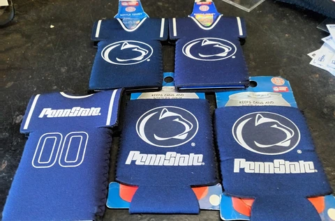 (5) Penn State Nittany Lions 12oz Bottle & Cans Jersey Koozie Coolers NEW Cover