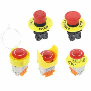 Emergency Stop Red Mushroom Cap Waterproof Push Button Switch LAY37-11ZS - Picture 1 of 10