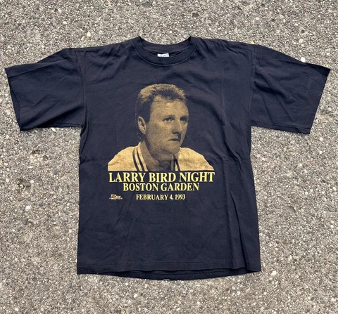 Vintage Salem Sportswear NBA Boston Celtics Larry Bird Night 1993 T-Shirt XL Cover