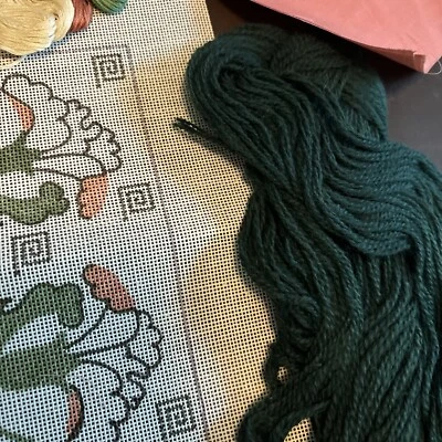 Village Needlecraft Needlepoint checkbook cover, yarns supplies Persian And DMC - Image 1 of 4