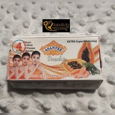 1XBars x 125g Asantee Gluta Papaya Arbutin Kojic body Brightening Soap Anti Acne - Image 1 of 2