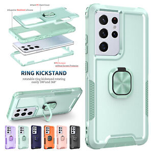For Samsung Galaxy S22/S21 Note 20 Ultra S20 S10 Plus Ring Stand Shockproof Case