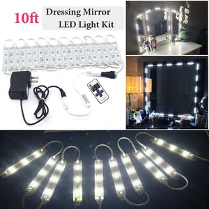 10FT Dimmable LED Dressing Mirror Cosmetic Makeup Vanity Light Strip Kit+Remote - Picture 1 of 10